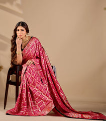 KcPc Latest Upada Silk Fabric Bandhani Ghatchola Meenakari Banarasi Saree DC