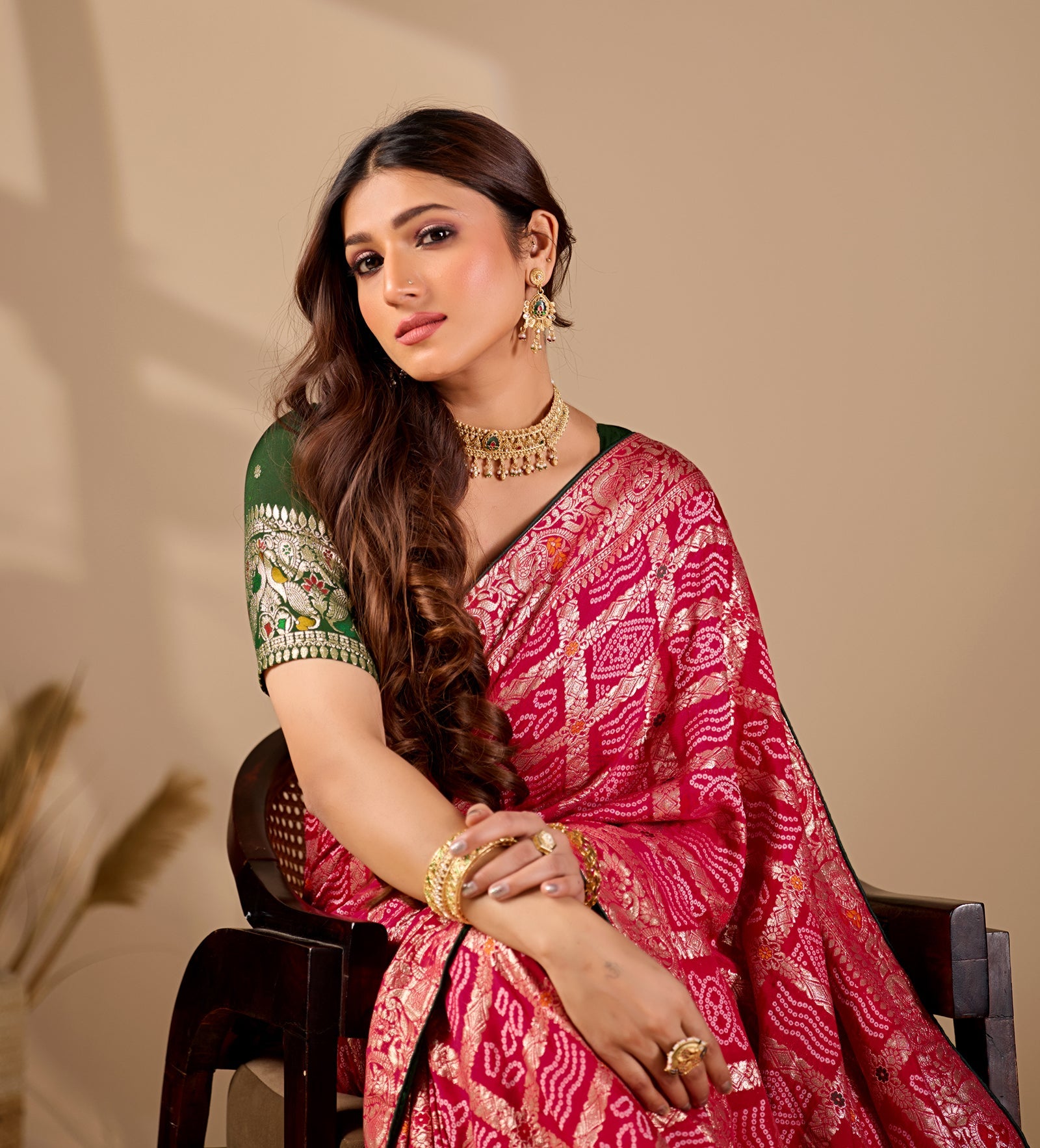 KcPc Latest Upada Silk Fabric Bandhani Ghatchola Meenakari Banarasi Saree DC