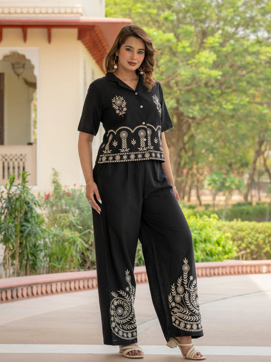 Cotton Embroidered Co-ords Set