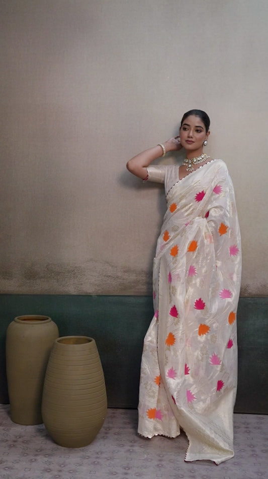KcPc New Khaddi Silk With Beautiful Kashmiri Weaving Saree SWA